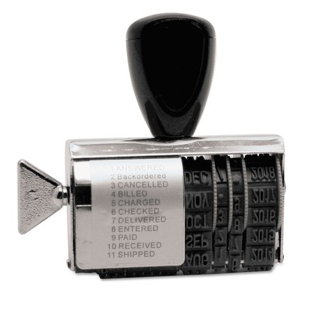 Identity Group Rubber 11-Message Dial-A-Phrase Stamp, Dater, Conventional, 2 x 3/8 T2754